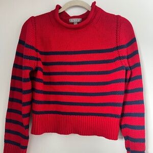 J Crew Cotton striped roll-neck sweater